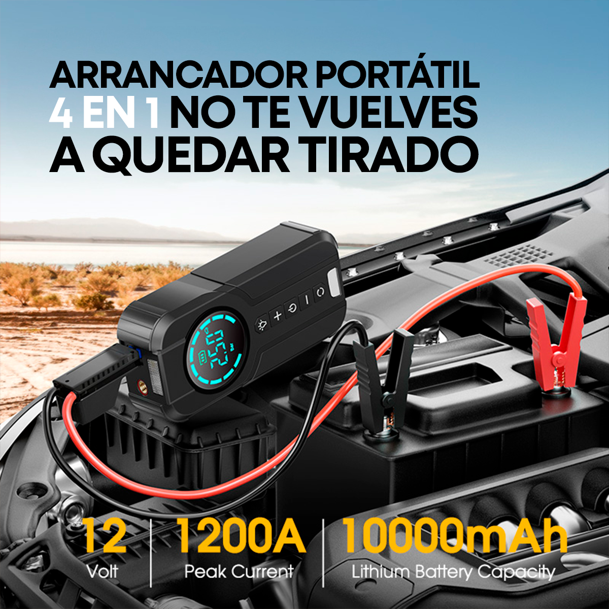 ARRANCADOR DE BATERÍA 4 EN 1